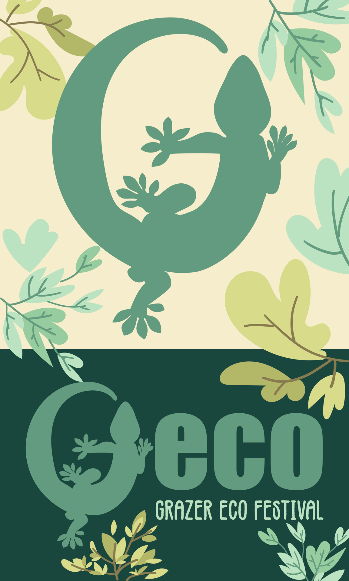 Geco Festival Logo mit Blätter